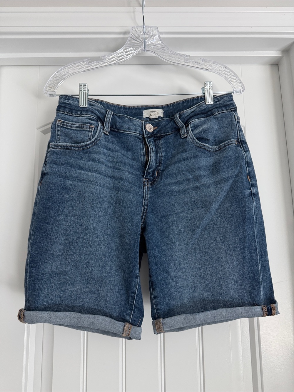 Maurices Dark Blue Denim Roll-Cuff Bermudas